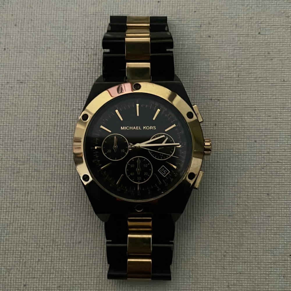 Michael Kors Black and Gold Watch